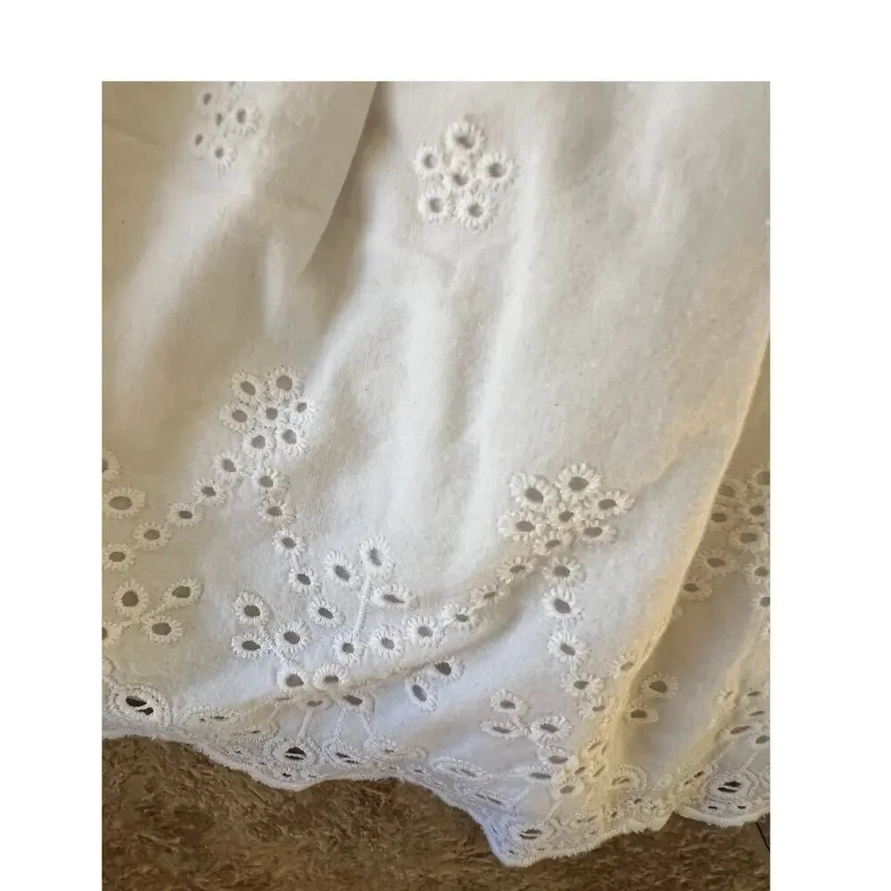 OshKosh B'gosh Denim Bib White Eyelet Dress, Girls 4T